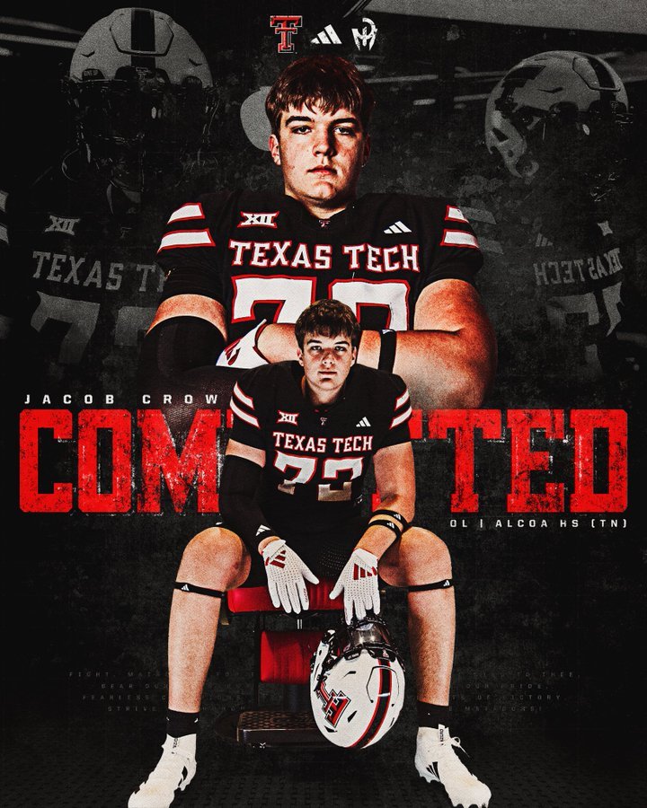 Titanic Addition: Texas Tech Nabs Towering 2026 OL Jacob Crow in Recruiting Coup