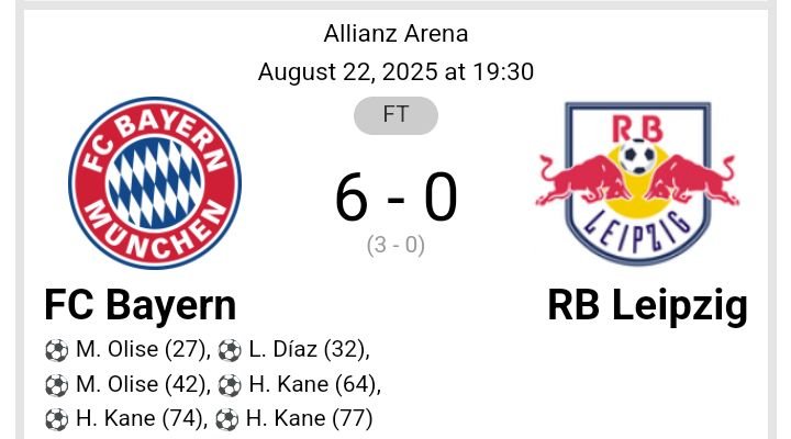 Kane und Díaz glänzen bei Bayern-Gala: 6:0-Demontage gegen Leipzig – Zwei Mal die Traumnote 10!