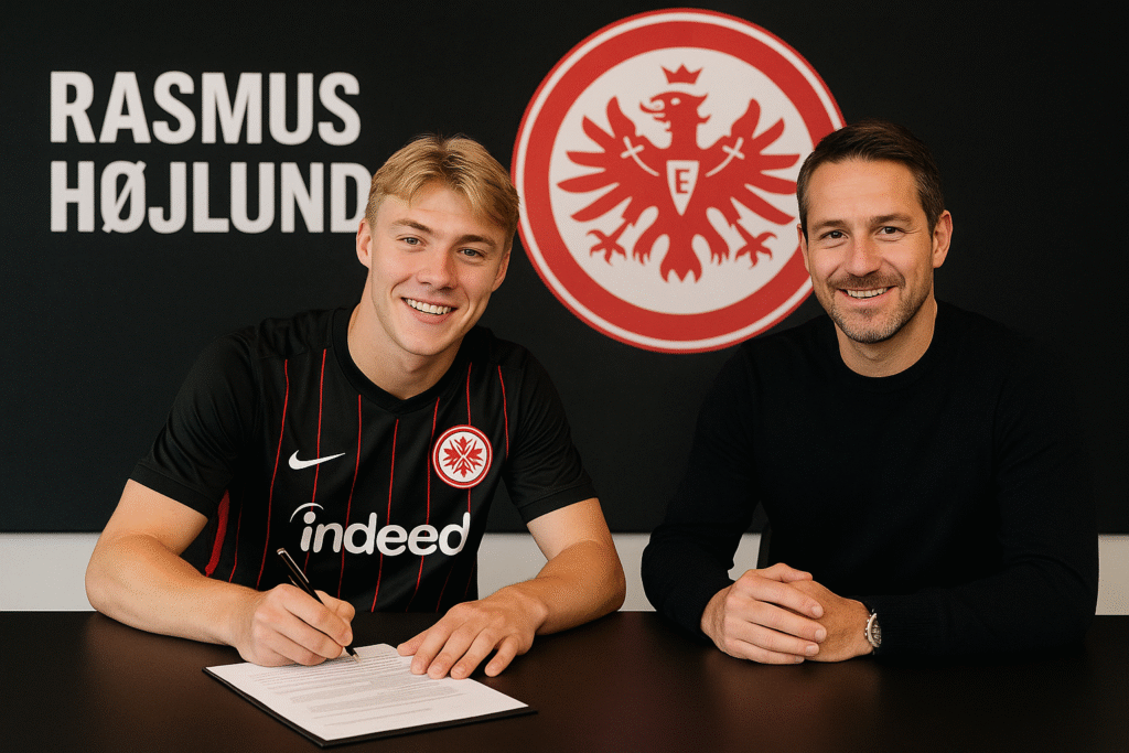TRANSFER-ERDBEBEN IN FRANKFURT! Eintracht hat das Unvorstellbare geschafft und Rasmus Højlund von Manchester United in einem atemberaubenden 35-Millionen-Dollar-Blockbuster verpflichtet! ⚡ Der 22-jährige Torjäger tauscht Old Trafford gegen den Deutsche Bank Park und entfacht wilde Jubelstürme bei den Adler-Fans. Rivalen in ganz Europa sind fassungslos – Frankfurt setzt mit diesem Coup ein mächtiges Zeichen! ⚽ Das ist nicht nur ein Transfer, es ist eine Machtdemonstration! ✨ Ein neues Kapitel beginnt, und Højlund ist bereit, den Angriff der Adler auf Ruhm anzuführen!