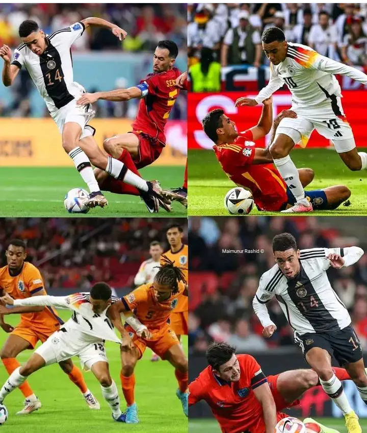 Musiala enflamme le monde du football ! ⚽ À seulement 22 ans, Jamal Musiala continue de défier toutes les attentes avec sa magie sur le terrain. Chaque dribble, chaque passe, chaque but semble impossible à reproduire — un vrai prodige qui laisse défenseurs et experts bouche bée. Sa créativité, sa vitesse et son audace font de lui l’un des talents les plus excitants de sa génération. Le football n’a jamais vu quelqu’un comme Musiala !