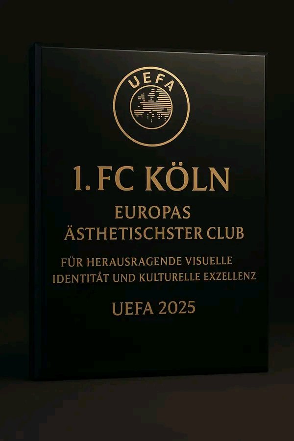 EUROPA STAUNT! Die UEFA verleiht dem 1. FC Köln den Titel „Ästhetischster Fußballclub Europas“! ❤️ Ein Triumph für Stil, Stolz und pure Fußballkultur! Der Geißbock glänzt, der Dom strahlt, die Fans rasten aus! Köln steht für Eleganz, Emotion und Einzigartigkeit – kein Verein lebt Schönheit so intensiv! ⚽ Rot-Weiß dominiert Europa – in Herz, Farbe und Form! #EffzehPower #KölnLegende #FußballKunst