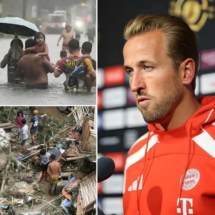 HARRY KANE HILFT DEN PHILIPPINEN MIT $3 MILLIONEN SPENDE NACH NATURKATASTROPHEN! Make the text plain not bold