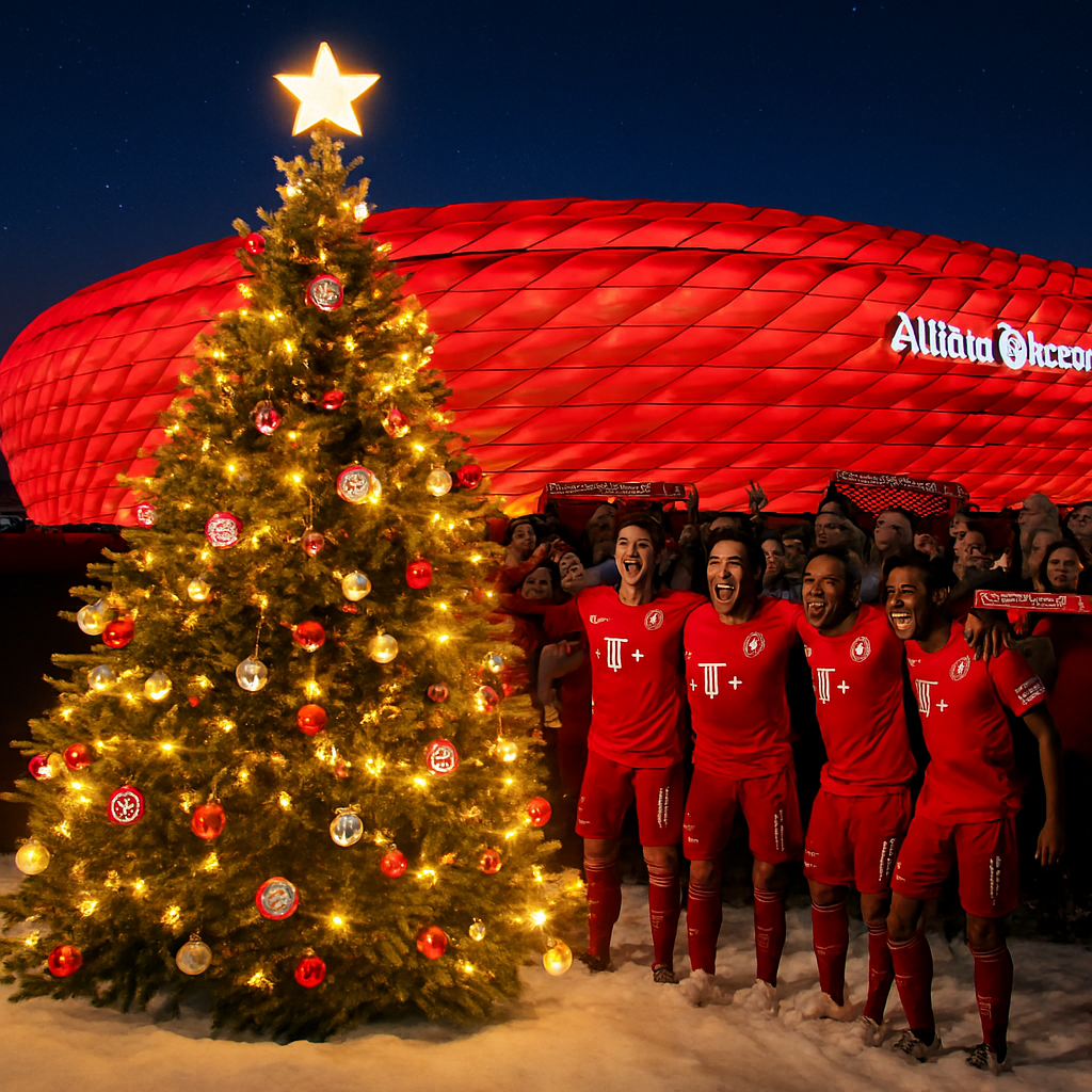 Weihnachtszauber in München! ✨ Der FC Bayern feiert die schönste Zeit des Jahres mit Leidenschaft, Erfolg und echter Herzenswärme. ❤️ Die Allianz Arena leuchtet, Fans und Team halten zusammen – mit dem Glauben an große Träume. Präsentiert von….. Alle Details finden Sie hier.⬇️