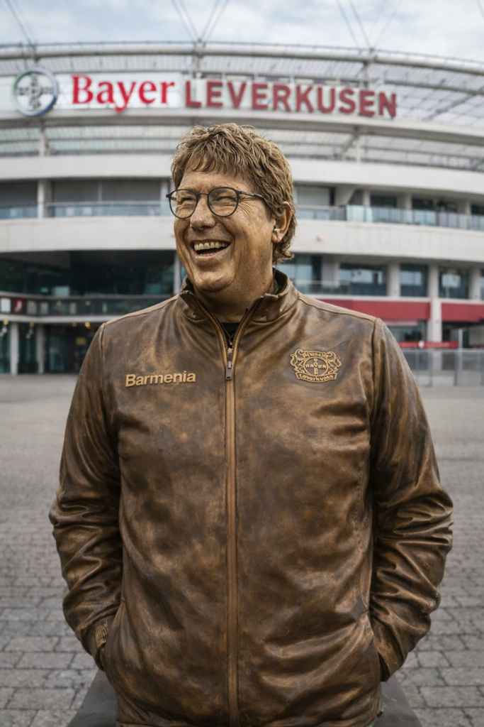 💥🏆 RESPEKT FÜR EINE LEGENDE! 🏆💥 Bayer 04 Leverkusen entfacht pure Emotionen, als eine monumentale Bronzestatue von Rüdiger Vollborn in die Geschichte aufsteigt 🟤🔥. Ein Torhüter, ein Anführer, ein Symbol für Loyalität und Fußballintelligenz 🧠⚽. Die Fans explodieren vor Begeisterung, Gänsehaut überall 😱❤️. Das ist mehr als Metall und Erinnerung – es ist Identität in Bronze gegossen. Vollborn wird nicht nur geehrt … er ist für immer unsterblich in der Seele der Werkself 🖤❤️🏟️