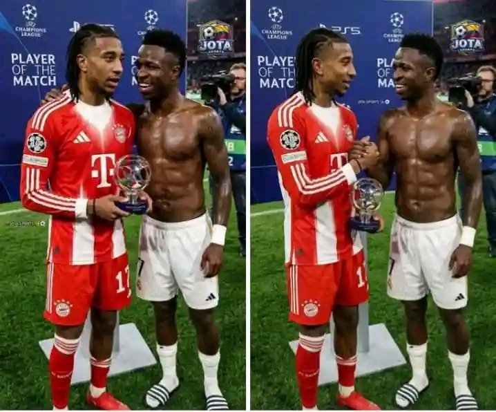 #FairPlay 🤝🏻 Ein Moment jenseits der Rivalität: Vinícius Júnior beweist wahren Sportsgeist, indem er auf Michael Olise zugeht, um ihm herzlich zu gratulieren – ein Augenblick, der deutlich von den Kameras festgehalten wurde und Respekt, Demut sowie die menschliche Seite des Fußballs unterstreicht, in der Konkurrenz verblasst und gegenseitige Anerkennung sowie Charakter im Mittelpunkt stehen