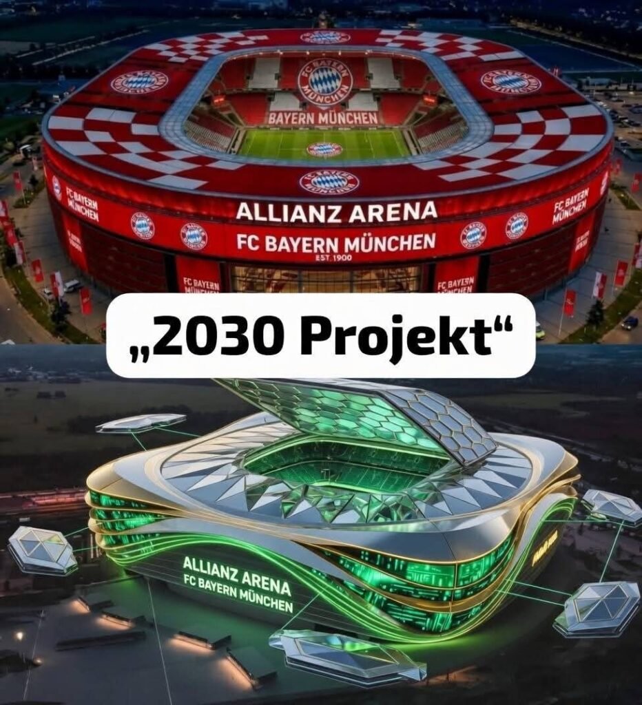 “FC Bayern Munich is finally investing 680 million US dollars in the reconstruction of the Allianz Arena. More seating, a sustainable design, state-of-the-art technology, a solar system and increased comfort are expected to lift the stadium to a whole new level by 2028. A big ~project~ for the future – but where are the biggest challenges? Details below ⬇️’