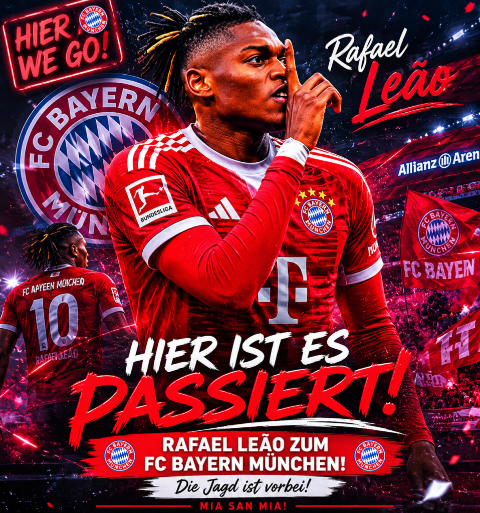 🚨 HIER IST ES PASSIERT! Rafael Leão zum FC Bayern München – Die Bundesliga-Giganten verpflichten endlich ihren Traum-Flügelspieler! 🔥🔴