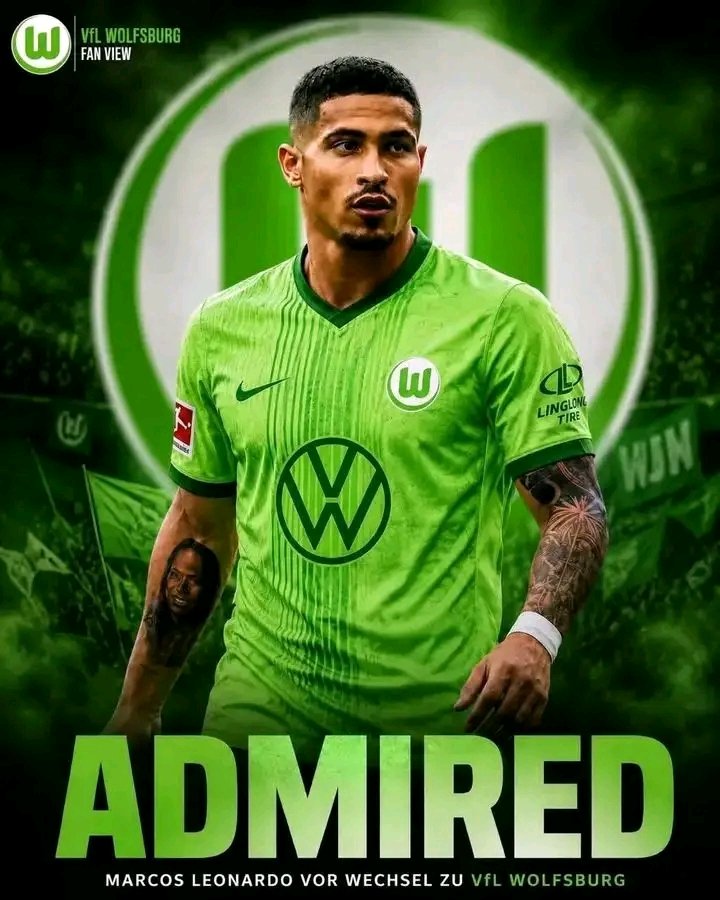 TRANSFER-ALARM IN WOLFSBURG! MARCOS LEONARDO STEHT KURZ VOR DEM WECHSEL ZUM VfL – GRUNDSATZVEREINBARUNG ERZIELT