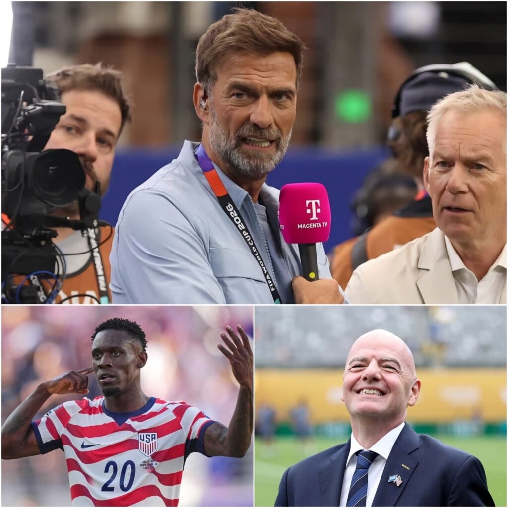 🚨 EXPLOSION: „Wenn das wirklich stimmt, ist es völlig verrückt… Das ist unser Sport, nicht ihrer!“ – Jürgen Klopp soll wütend reagiert haben, nachdem FIFA-Präsident Infantino direkt eingegriffen und die Rote Karte gegen Balogun aufgehoben hat.
