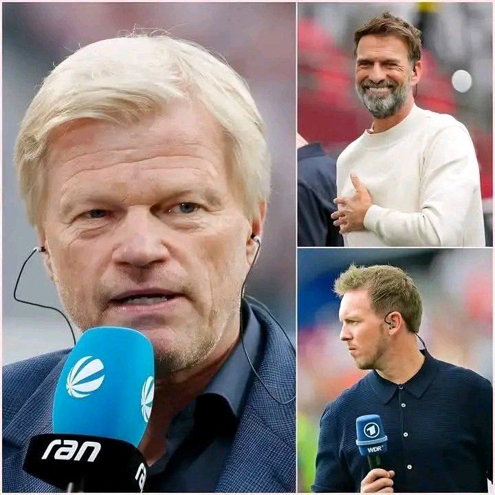 EILMELDUNG: „Ehrlich gesagt, wenn man eine Mannschaft will, die mit 100 % ihrer Fähigkeiten alles gibt, dann kann ich nur sagen: Jürgen Klopp!“ – Oliver Kahn hat überraschend erklärt, was den ehemaligen Liverpool-Trainer seiner Meinung nach von allen anderen unterscheidet. Die Bayern-Legende ist überzeugt, dass Klopp nicht nur Spielsysteme entwickelt, sondern auch eine besondere Energie entfacht, die seine Spieler dazu bringt, bis zur letzten Minute alles zu geben. Noch bemerkenswerter ist, dass sich auch Julian Nagelsmann dieser Einschätzung anschloss. Mit einer Aussage, der viele deutsche Fußballfans zustimmten, bekräftigte er Kahns Ansicht. Doch der wahre Grund, warum beide ausgerechnet zu diesem Zeitpunkt Klopp erwähnten, hat die Fans zutiefst schockiert…