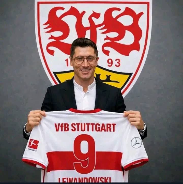 Robert Lewandowski wechselt in einem fiktiven Transfer zum VfB Stuttgart und übernimmt wieder die Rückennummer 9.
