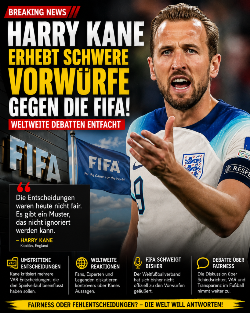 Harry Kane erhebt schwere Vorwürfe gegen die FIFA – Aussagen des England-Kapitäns sorgen weltweit für hitzige Debatten